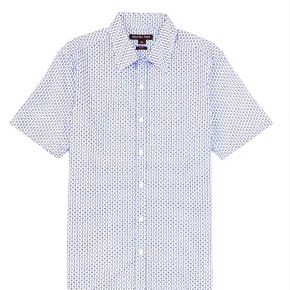 Michael Kors Slim-Fit Charm Stripe Short-Sleeve